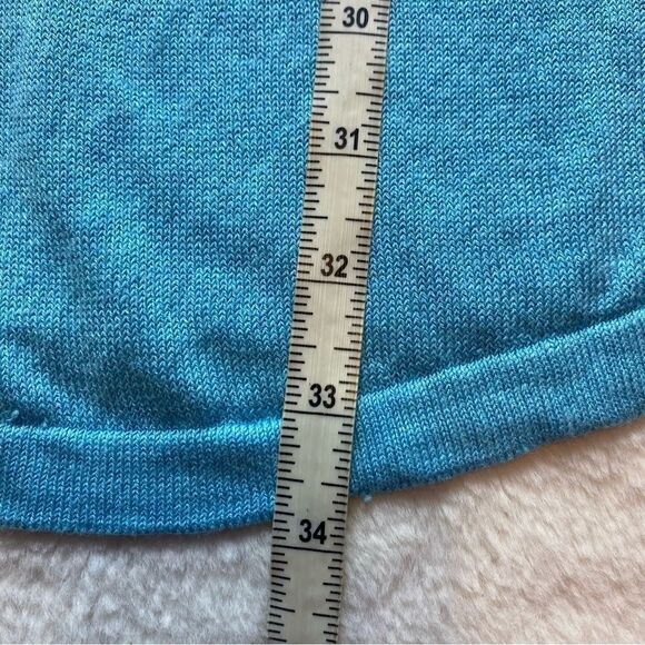 J. Jill Robin Egg Blue Linen Blend 3/4 Sleeve Cardigan Sweater Size Medium - Picture 11 of 12